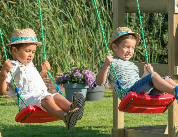 Jungle Nomad | Wooden climbing frame with swings & climbing net