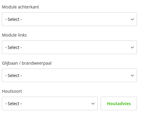 Posities om een module te plaatsen aan een speeltoren